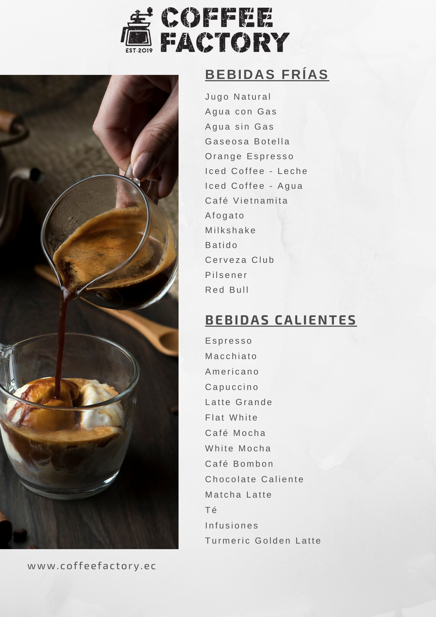 Menú Coffee Factory